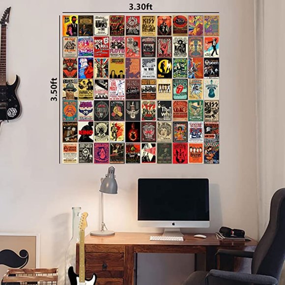 Vintage Aesthetic Wall Collage Kit,70PCS Rock Music Album Covers Room Retro Wall - Picture 9 of 10